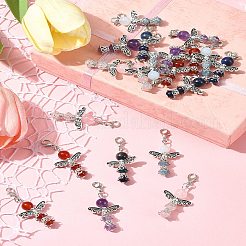 20 pz 5 stili angelo corniola naturale e quarzo rosa e quarzo e lapislazzuli e ametista ciondolo decorazioni&nbsp;HJEW-FS00014