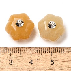 Dijes de calabaza de jade y topacio natural con pasadores de latón en tono platino&nbsp;G-C158-06P-02
