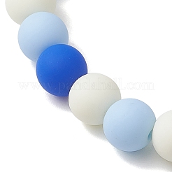 Set di braccialetti elasticizzati con perline acriliche in silicone imitato rotondo da 6 pz 6 colori 8mm&nbsp;BJEW-JB10792