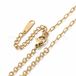 Ionenplattierung (IP) 304 Edelstahl Kabelkette Halskette für Frauen&nbsp;NJEW-E081-06G