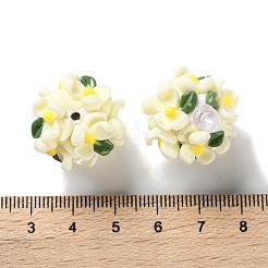 Leuchtende Polymer Clay Strass Blumenkugelperlen&nbsp;CLAY-U002-01B