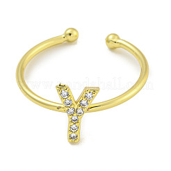 Anelli per polsini aperti da donna in ottone placcato a cremagliera&nbsp;RJEW-F162-02G-Y