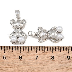 Pendenti in zirconi cubici trasparenti in micro pavè di ottone&nbsp;CU-CBAA571-19P