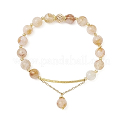 Bracciali con perline rotonde in citrino naturale&nbsp;BJEW-JB11925-02