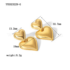 Orecchini pendenti a forma di cuore in acciaio inossidabile 304&nbsp;IX1292-1