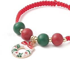 Pulsera con dijes de esmalte y aleación con temática navideña.&nbsp;BJEW-JB09928