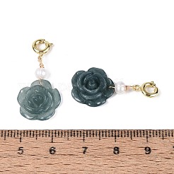 Anhänger aus natürlichem Myanmar-Jade und Naturperlen&nbsp;G-T143-47A