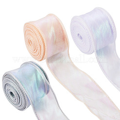 3 Rolle 3 Farben flaches Organzaband in Regenbogenfarben&nbsp;OCOR-TA0001-47