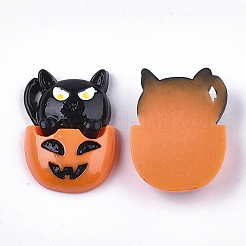 Halloween-Motiv Kätzchen-Harz-Cabochons&nbsp;LS-CRES-T013-03