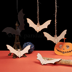 Forme de chauve-souris halloween découpes en bois vierges ornements&nbsp;WOOD-L010-05