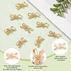 10 ciondoli per connettori in zirconia cubica trasparenti in ottone micro spianato&nbsp;KK-BC0013-61