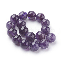 Natürlichen Amethyst Perlen Stränge&nbsp;G-G099-10mm-1