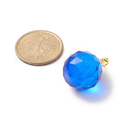 Facettiertes transparentes K9-Glas mit Messinganhängern&nbsp;PALLOY-JF02041