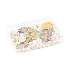 24 colgante de aleación de esmalte con forma de cruz de conejo y huevo de Pascua de 20 estilos&nbsp;ENAM-FS0004-01