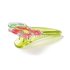 Blumen-Alligator-Haarspangen aus Acryl&nbsp;OHAR-H002-01E
