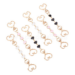 6 Stück 3 Stile Legierung Emaille Herz Link Tasche Extender Ketten&nbsp;KEYC-TAC00058