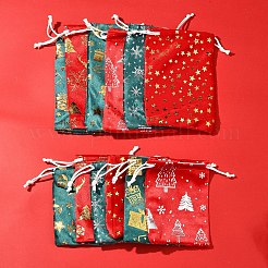 12 Stück 12 Stile Heißprägung Weihnachtssamt Aufbewahrungsbeutel&nbsp;ABAG-FS0001-02