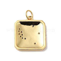Anhänger aus Messing mit Gestellbeschichtung aus klarem Kubisch Zirkonia&nbsp;KK-H431-25G