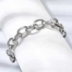 201 Edelstahl-Kabelkettenarmbänder&nbsp;STAS-T077-01P