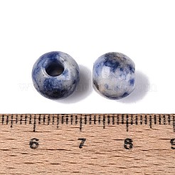 Cuentas azules de jaspe mancha azul natural&nbsp;G-Q607-02L