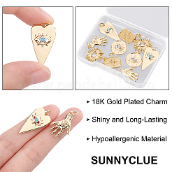 10pcs 5 colgantes de circonita cúbica transparente micro pavé de latón de estilo&nbsp;FIND-SC0002-58