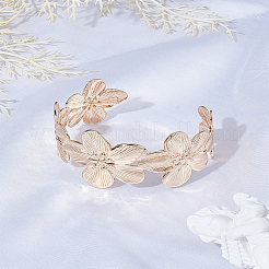 1 Stück Armreifen aus Eisen mit Blumenmuster für Damen&nbsp;BJEW-LP0004-11