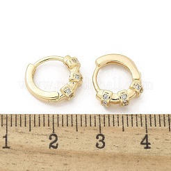 Orecchini a cerchio in ottone chiaro con zirconi cubici&nbsp;EJEW-Q014-25G