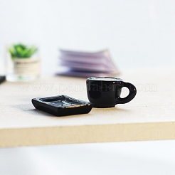2pcs Mini Latte Art Kaffeetasse & Untertassen-Set aus Kunstharz&nbsp;BOTT-PW0001-220