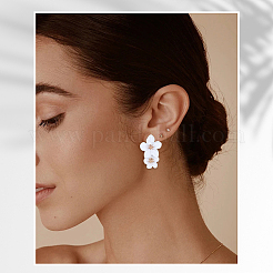 1 par de pendientes colgantes de flores de aleación&nbsp;EJEW-SP0001-18