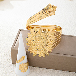 Set di braccialetti e anelli da donna con girasoli in ferro&nbsp;WG2469A-01