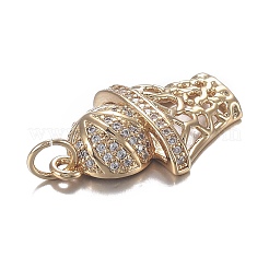 Pendentifs en laiton micro zircone cubique transparente&nbsp;ZIRC-F120-034G