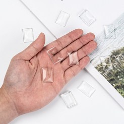Transparentes Rechteck Glas Cabochons&nbsp;X-GGLA-R025-25x18