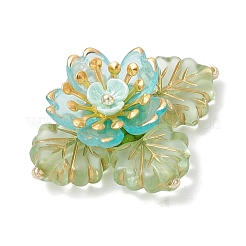 Pendentifs en laiton et perles de verre en forme de fleur&nbsp;PALLOY-MZ01118-02