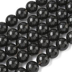 Chapelets de perles d'obsidienne de glace naturelle&nbsp;G-P590-A02-12mm-01