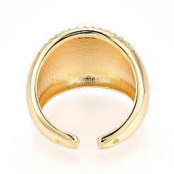 Mikropavé-Manschettenringe aus klarem Zirkonia aus Messing für Damen&nbsp;KK-T074-08G