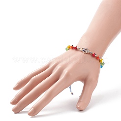 10pcs 10 Stil Bunte Malerei böser Blick geflochtene Perlenarmbänder Set&nbsp;BJEW-JB08874