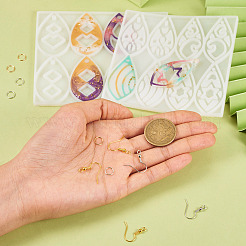 2 Stück 2 Stil Tropfen Charm Anhänger Silikonformen für DIY Ohrringherstellung&nbsp;DIY-TA0004-78