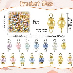 96 Stück 8 Stile Glasperlen-Anschluss-Charms&nbsp;PALLOY-FS00065