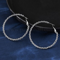 Boucles d'oreilles créoles en acier inoxydable 304&nbsp;EJEW-S250-02B-P