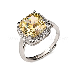 Verstellbare Manschettenringe aus Sterlingsilber mit Mikropavé und Zirkonia für Damen&nbsp;RJEW-F183-01C-02