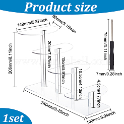 Alzate per espositori organizer per minifigure in acrilico semicircolare a 4 livello&nbsp;ODIS-WH0038-37