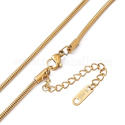 Collana con ciondolo in turchese sintetico con catene a serpente rotonde in acciaio inossidabile 304&nbsp;NJEW-P269-07B-G