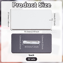 32 pieza de etiqueta de nombre de sublimación de mdf rectangular&nbsp;DIY-GO0003-04