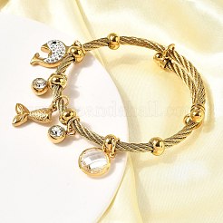 Bracelets à breloques en acier inoxydable 304 pour femmes&nbsp;BJEW-Z141-03G