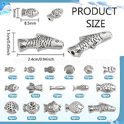 142 pièces 16 styles de perles en alliage de zinc de style tibétain&nbsp;FIND-PH0062-06