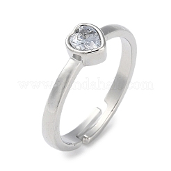 2 Stück 2-teiliges Paar-Ring-Set mit Herz und Wort „Liebe“ aus kubischem Zirkonia&nbsp;RJEW-Z021-01P