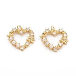 Pendenti ecologici in ottone con micro pavé di zirconi&nbsp;KK-I698-24G