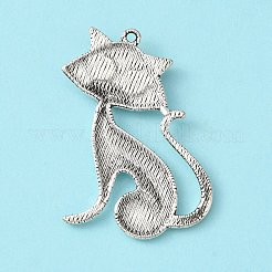 Ciondoli a forma di gattino in lega di stile tibetano&nbsp;TIBEP-22758-AS-NR