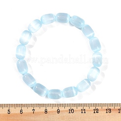 Bracelets extensibles en perles de colonne de sélénite naturelle teintée pour femmes&nbsp;BJEW-I312-05B