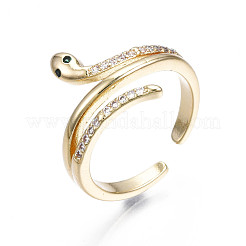 Bague de manchette enroulée serpent avec zircone cubique scintillante&nbsp;RJEW-N035-070A-NF